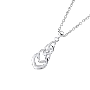 Halsband i keltiskt knut i 925 sterlingsilver, hänge i oändlig kärlek