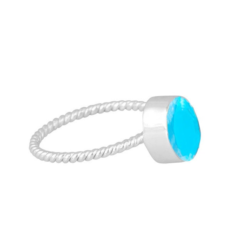 Auora Quartz Rings, Angel Aura Quartz 925 Sterling Silver Handmade Ring For Women