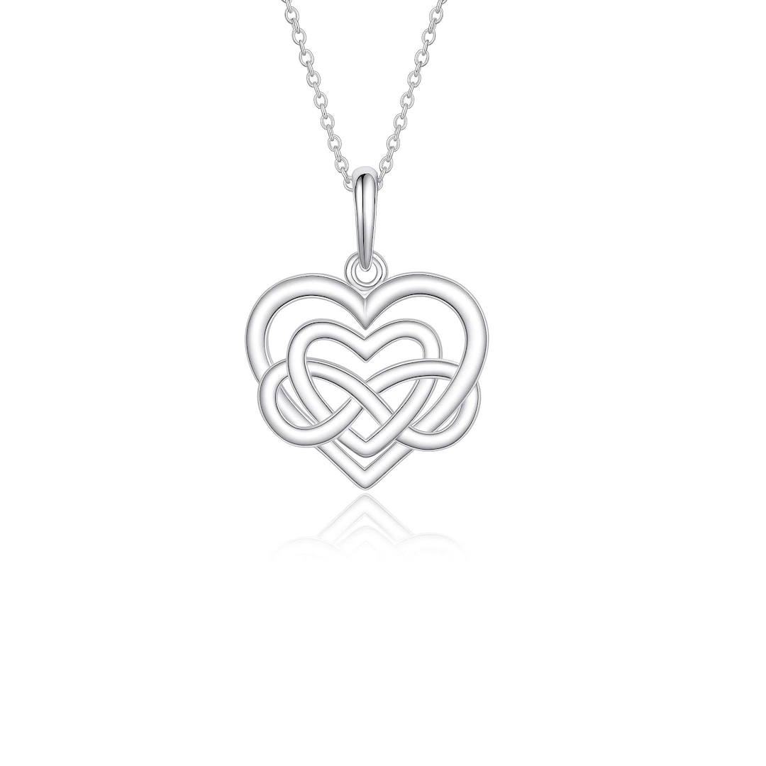 925 Sterling Silver Celtic Heart Necklace | Infinity Love Knot Pendant ...
