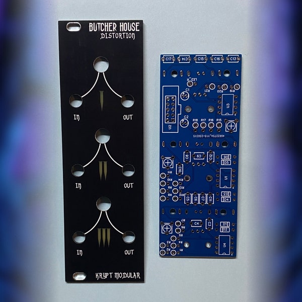 Krypt Modular | Butcher House - 8HP Triple Distortion / Saturation Module | Eurorack Modular Synth - PCB / Panel DIY