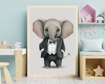 Elephant Digital Art and Digital Print, Perfect for Kids Bedrooms and Nurseries