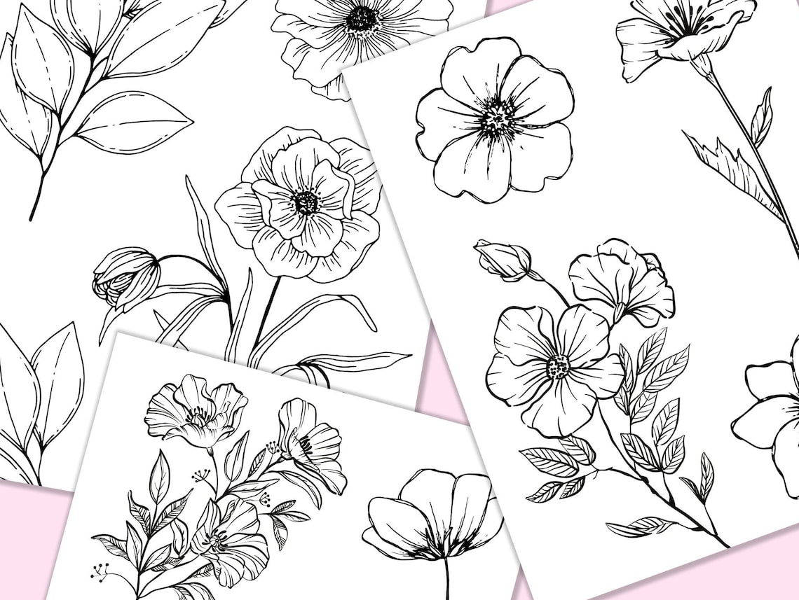 Printable Colouring Sheets Instant Download Set of 10 Colouring Sheets