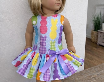 Handmade Easter Bunny Dress for 18 Inch Dolls – Cotton Spring Outfit
