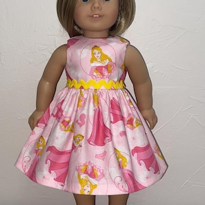 18 inch doll  dress, Aurora, American girl doll dress, Disney inspired, sleeping beauty