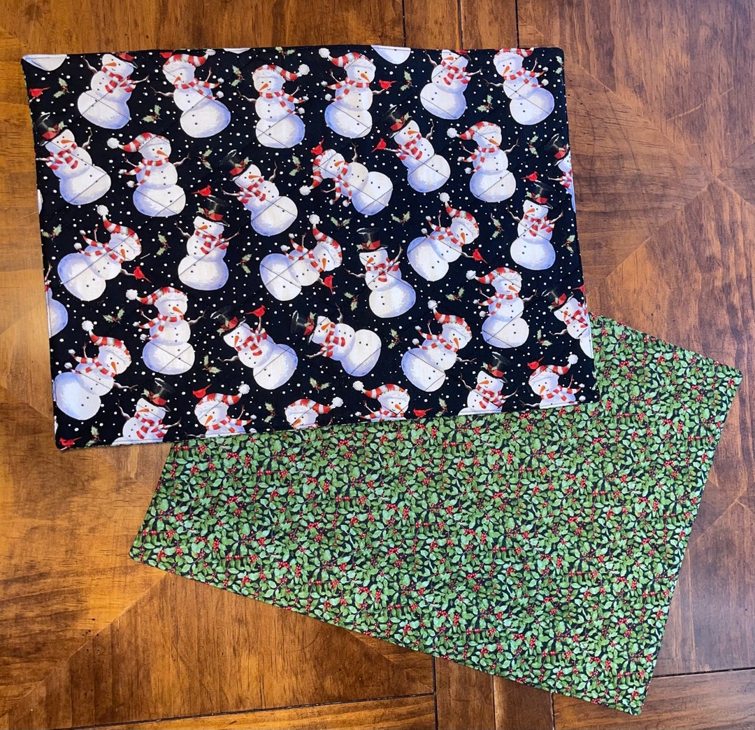 Snowmen Reversible Placemats Set of 4, Winter Placemats Etsy