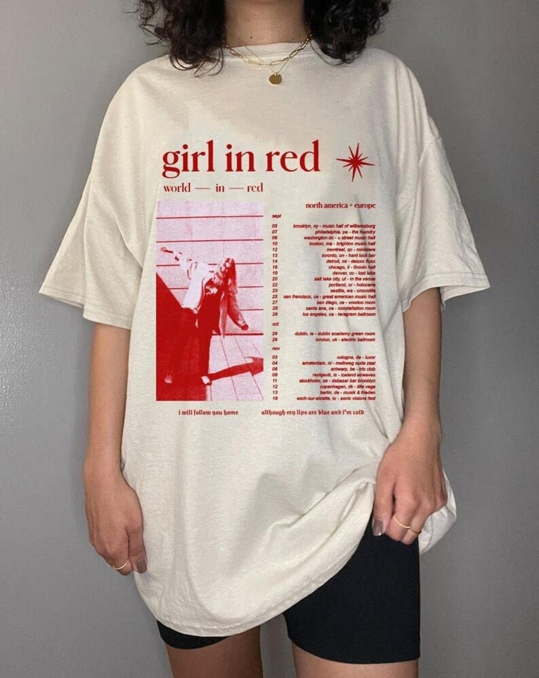 Vintage Girl in Red Shirt Girl in Red Tour 2022 Unisex Etsy