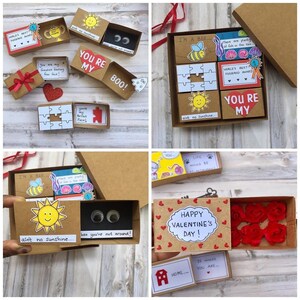 Artesanato de caixa de fósforos fofo feito à mão Presentes fofos para ele Presentes fofos para ela Presente de aniversário para ele Presente de aniversário para ela lindo presente de aniversário