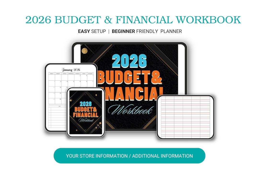 2026 Budget and Financial Workbook Printable | Income Tracker, Expense ...