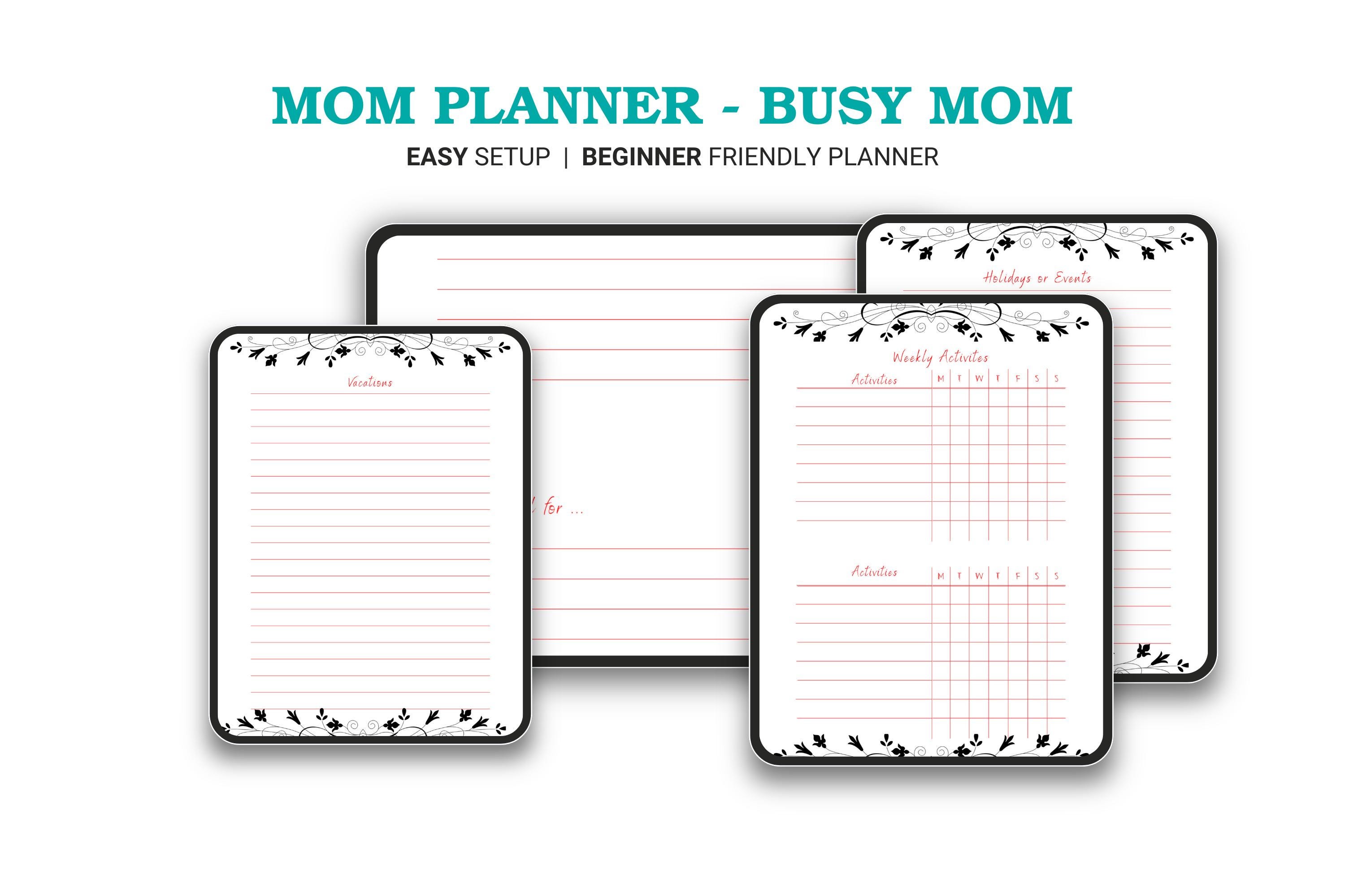 Busy Mom Planner Printable | Family Organizer, Meal & Bills Tracker ...