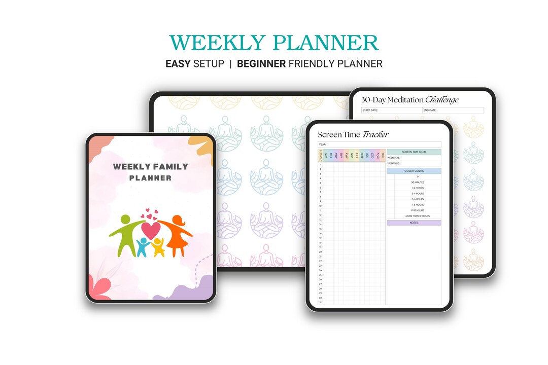 Weekly Family Planner Printable | Family Organizer, Meal Planner, Chore ...