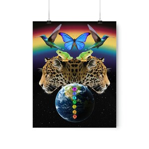 Shamanic Jaguar Chakras Mother Nature Art Poster