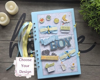 Fotoalbum für Jungen – Handgefertigtes Geschenk zur Babyparty, personalisiertes Erinnerungsbuch