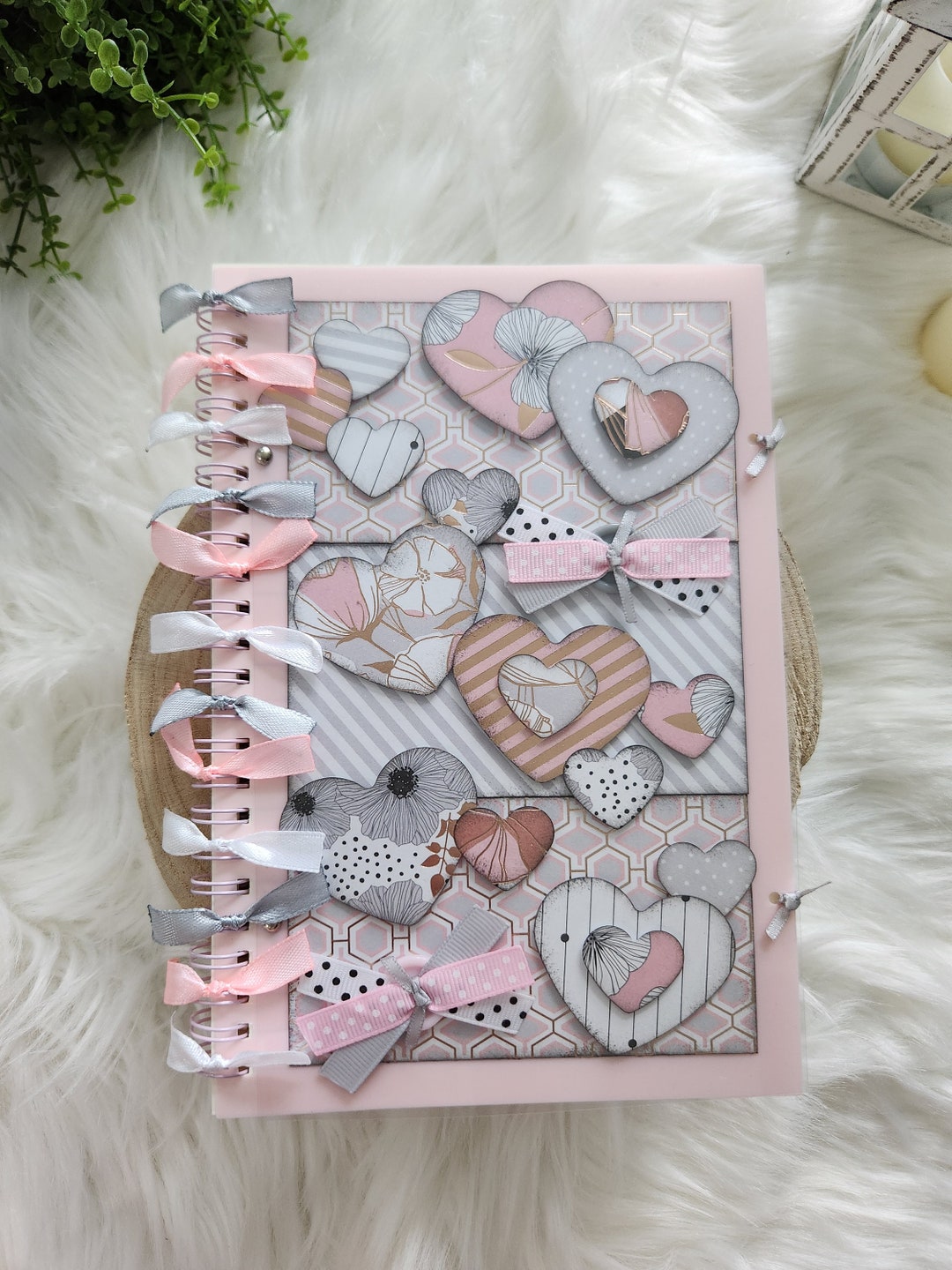 Notebook Hardcover Hearts Etsy
