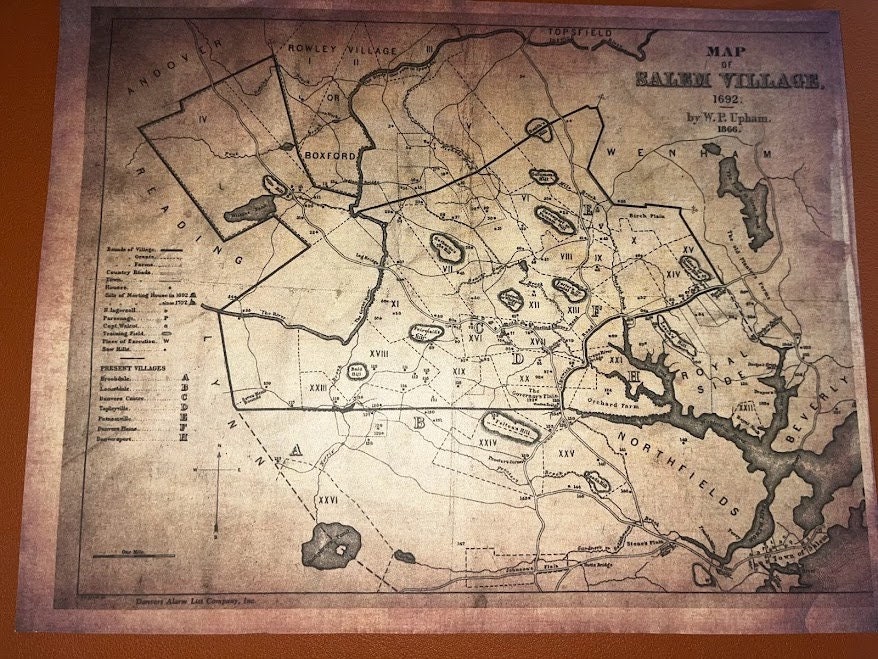 Salem Village 1692 Map – Witch Trials - Etsy
