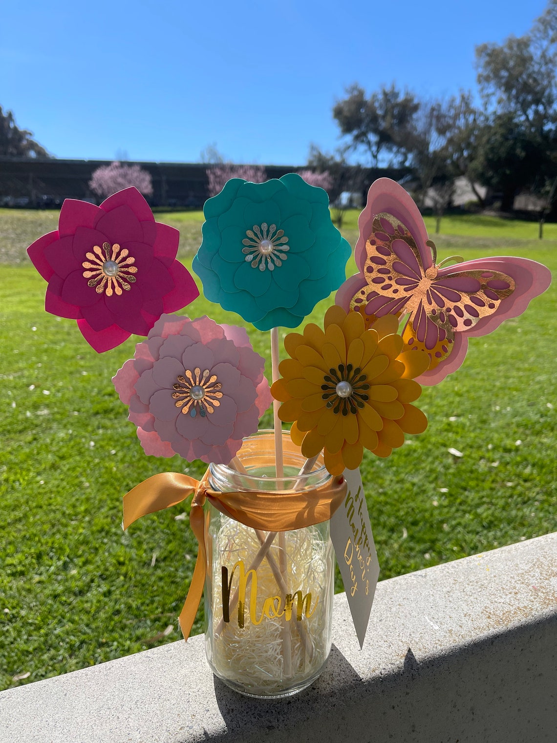 Flower Gift Card Bouquet/ Flower Gift Card/ Personalized Gift/ Etsy