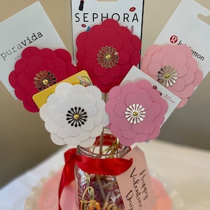 Valentine’s Day/ Flower Gift Card Bouquet/ Flower Gift Card/ Personalized Gift/ Mother’s Day Gift/ Teacher Appreciation Gift/ Birthday Gift