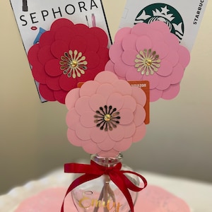 Valentinstag / Blumen Geschenkkarte Blumenstrauß / Blumen Geschenkkarte / personalisiertes Geschenk / Muttertagsgeschenk / Geschenk für Lehrer Wertschätzung / Geburtstagsgeschenk