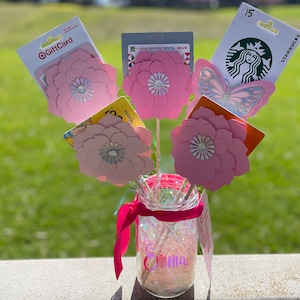 Cadeau d'anniversaire significatif en pot avec nom d'ami personnalisé, bouquet de papillons de fleurs en papier pour meilleur ami, cadeaux d'amitié entre collègues et collègues de travail