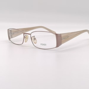 Authentic Vintage Fendi F607RI Square Narrow Glasses Frame for Women Old Stock Eyewear Y2K