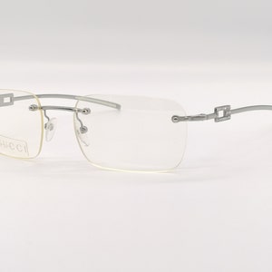 Authentic GUCCI GG 1777/STRASS Square Rimless Glasses Frame Women Stock Eyewear 90s