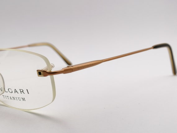 Vintage Bvlgari 134-T | Rimless Square Glasses Un… - image 3