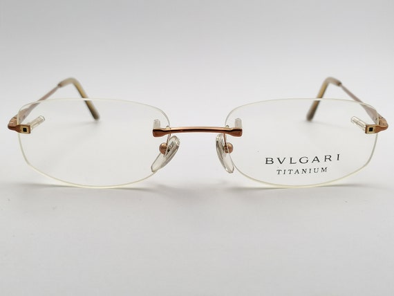 Vintage Bvlgari 134-T | Rimless Square Glasses Un… - image 1