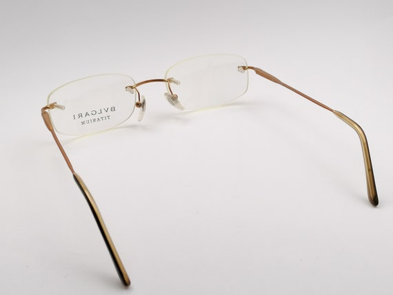 Vintage Bvlgari 134-T | Rimless Square Glasses Un… - image 4