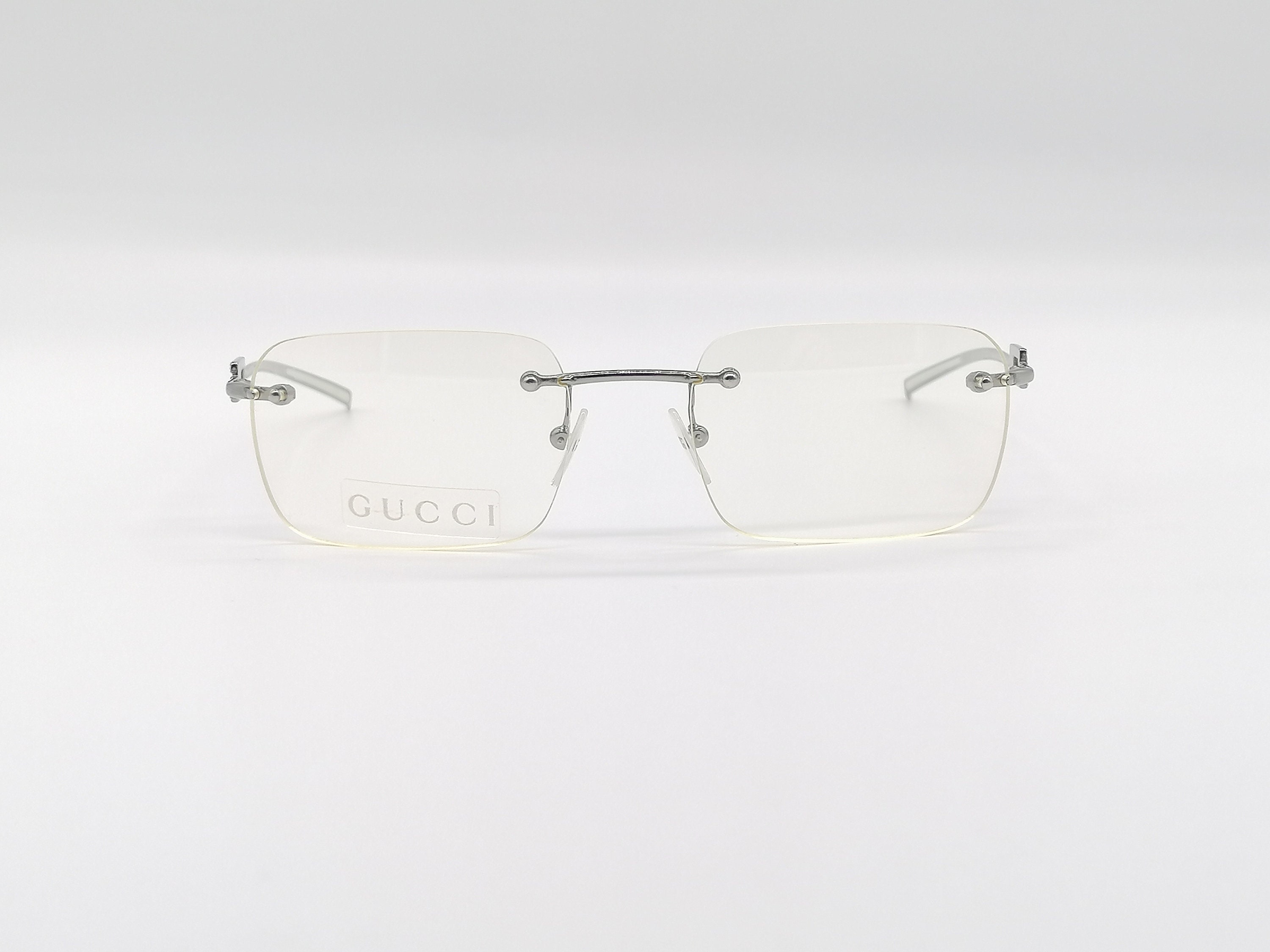 Authentic GUCCI GG 1777/STRASS Square Rimless Glasses Frame Authentic GUCCI GG 1777/STRASS Square Rimless Glasses Frame