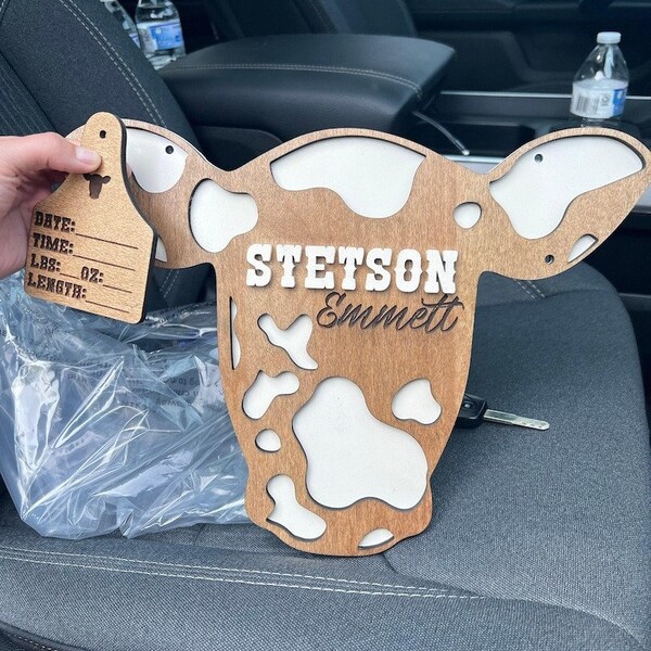 Highland Cow Western Hospital Door Hanger Etsy