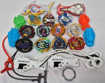 Beyblade Burst Lot Multicolor Tops with Launcher Set of 28 TAKARA TOMY & Hasbro
