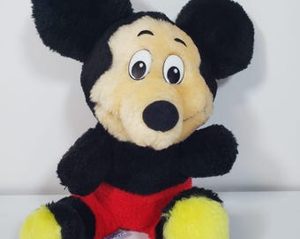 Baby Mickey Mouse 9" Plush Stuffed Toy VINTAGE 1970's EXCELLENT CONDITION!!!