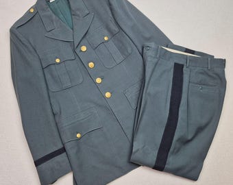 Abrigo formal militar clase A del ejército de EE. UU. talla 38R y pantalones 34/29 ¡¡¡VERSIÓN VINTAGE MINT!!!
