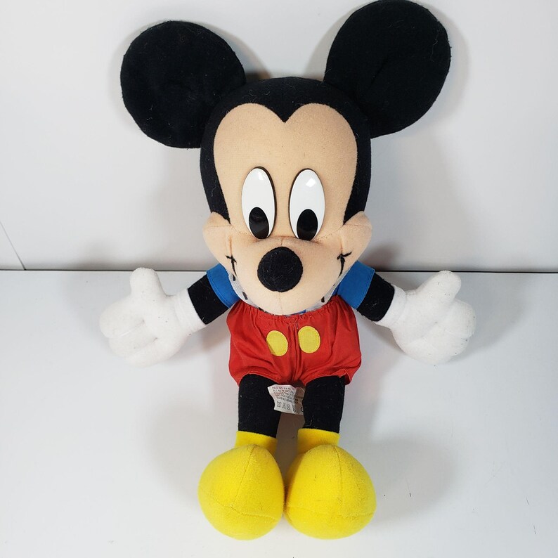 Mickey Mouse in Suspenders Plush 15" Stuffed Animal VINTAGE 80's GREAT CONDITION!!! image 2