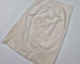 Falda midi de ante color canela para mujer, estilo bohemio, estilo business, talla M, de VTG Unbranded