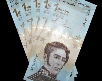 New Venezuela 1 Million (1,000,000) Bolivar Soberano x 5 Pcs Uncirculated Banknotes Currency w/Certificate of Authenticity 2020