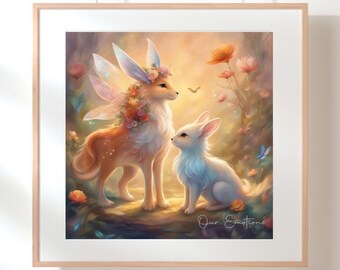 Mystiska varelser, Barnväggkonst, Barndekor, Fantasikonst