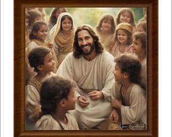 Frälsarens kärlek, Jesus älskar oss, Religiös väggkonst, Feel Good-konstverk, Perfekt kärlek