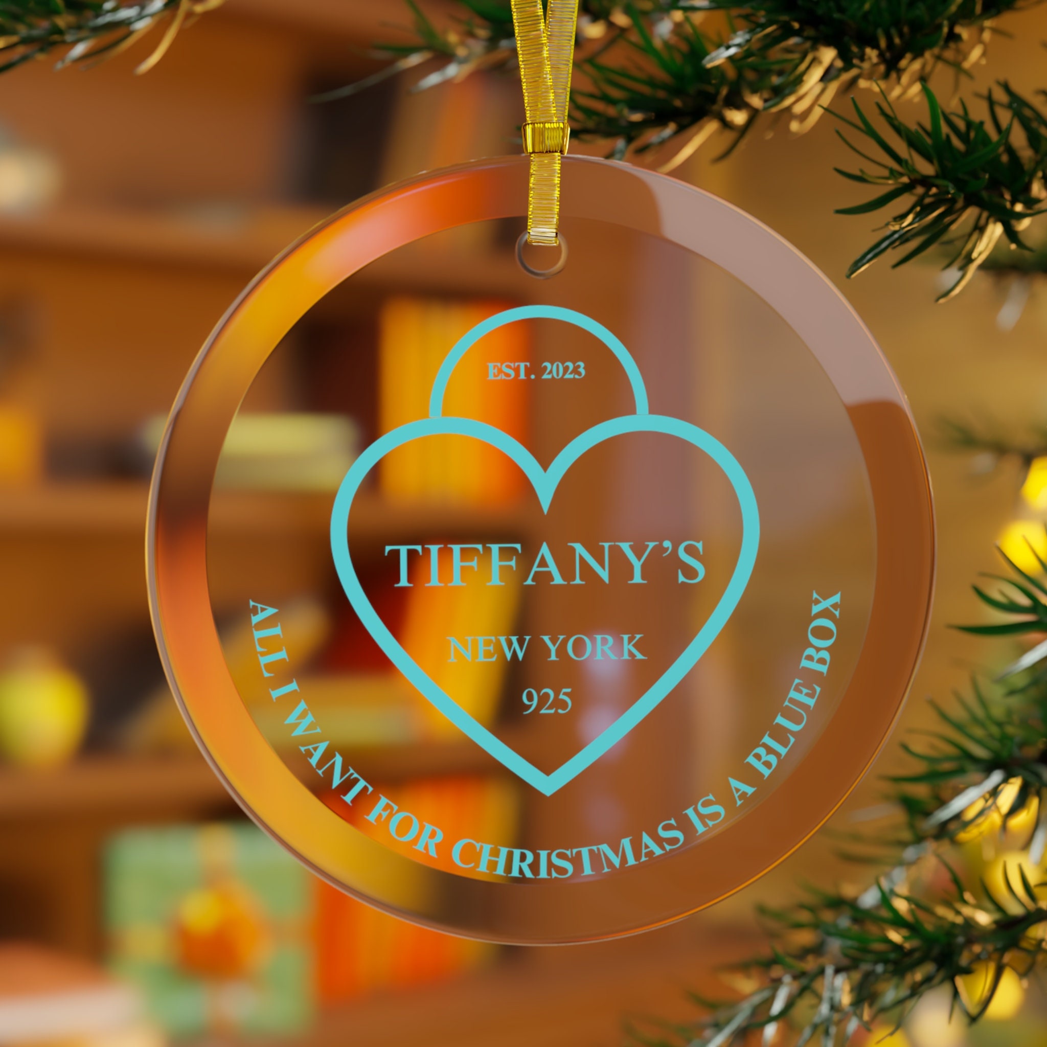 Tiffanys Brand Supporter Glass Ornament, Christmas Ornament, All I Want