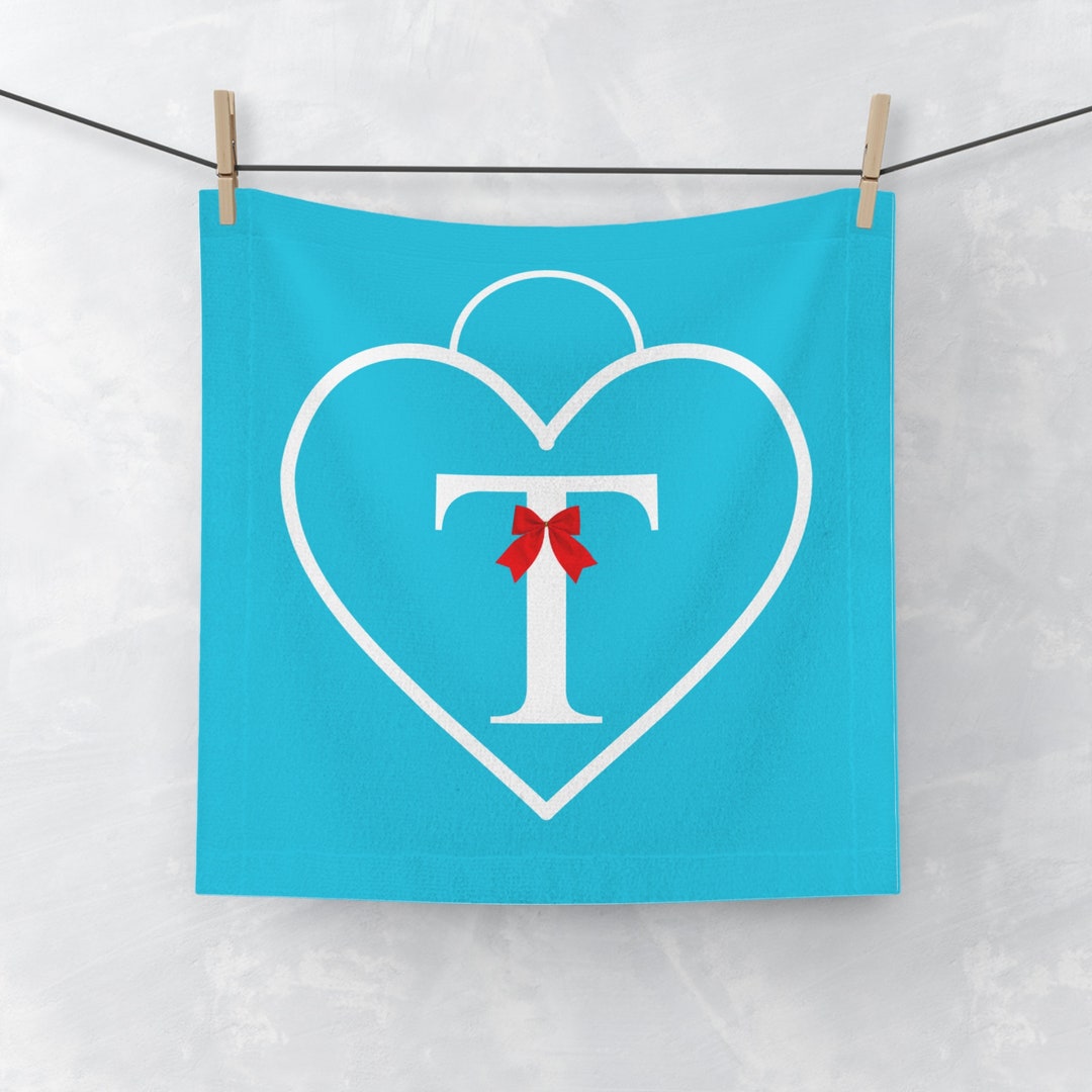 Christmas T Initial Face Cloth Towel Heart Tag Face Cloth Gift For 