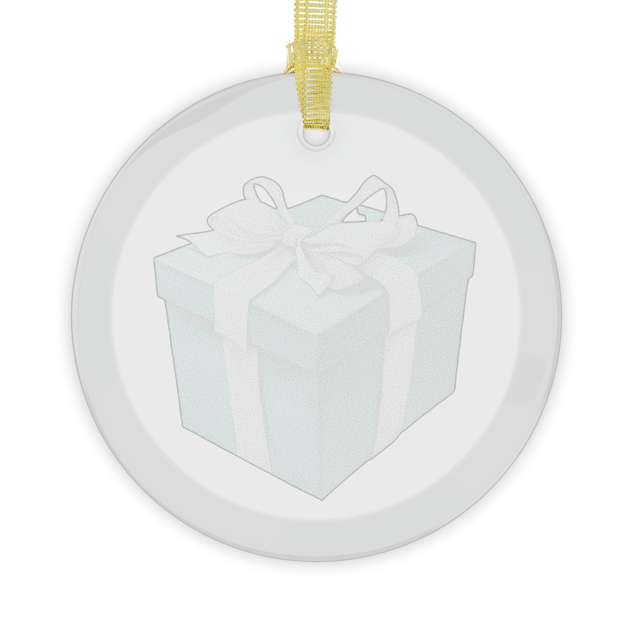 Blue Gift Box, Blue Christmas Ornament, Christmas Tree Ornament