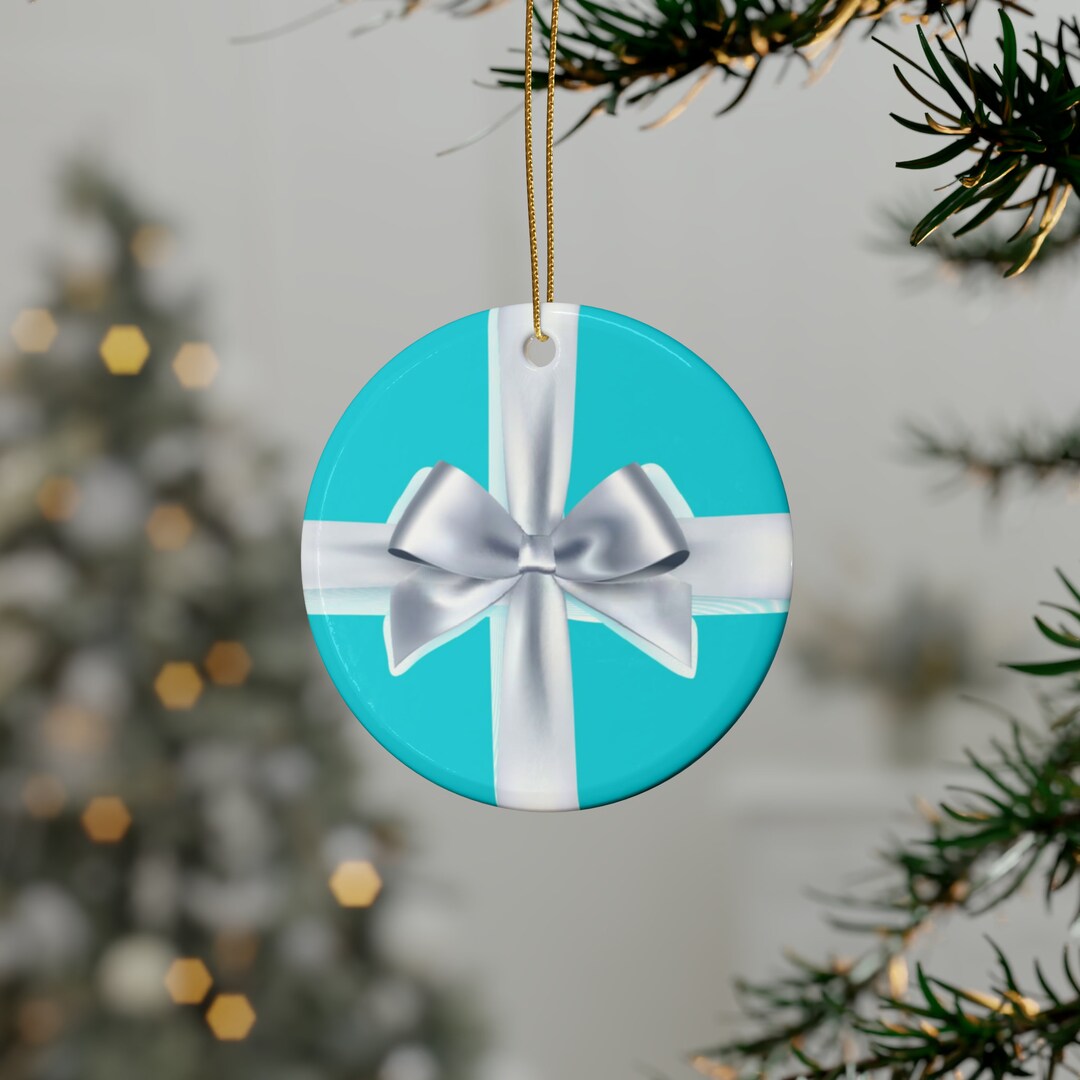 Blue Audrey Ceramic Ornament 1/5/10/20pcs, Tiffanys Blue Gift Box
