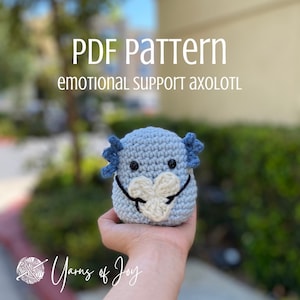 Emotionele ondersteuning Axolotl Amigurumi - gehaakt pdf-patroon ALLEEN INSTRUCTIE