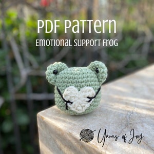 Crochet Emotional Support Frog Amigurumi PDF Pattern INSTRUCTION ONLY