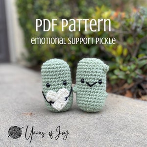 Emotionele steun augurk Amigurumi - gehaakt PDF-patroon ALLEEN INSTRUCTIE