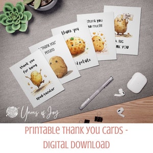 Tarjeta de agradecimiento imprimible, tarjeta de agradecimiento digital: paquete de tarjetas de felicitación plegables de 4 x 6 y 5 x 7
