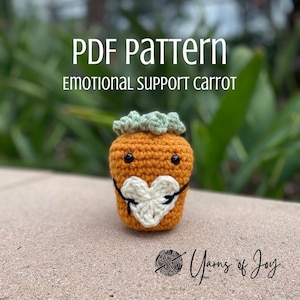 Emotionele steun wortel Amigurumi - gehaakt PDF-patroon ALLEEN INSTRUCTIE