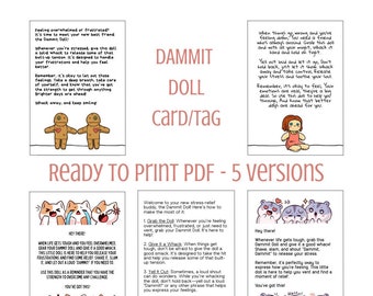 Dammit Doll Tag and Display Card - Digital Download