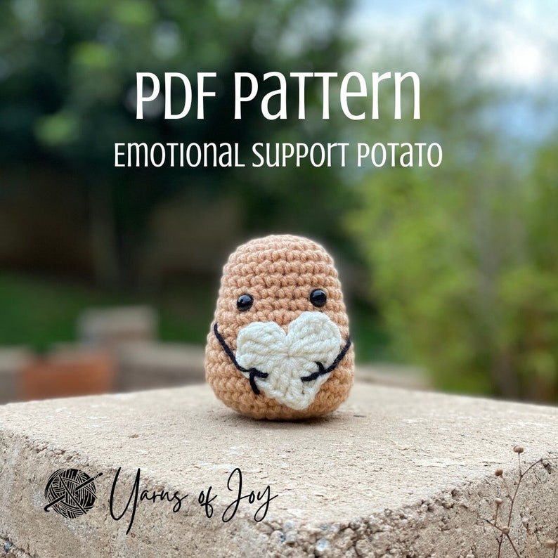 Jaycee The Emotional Support Potato Amigurumi PDF Pattern INSTRUCTION ONLY image 1