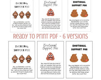 Emotional Support Poo Tag and Display Card - Digital Download