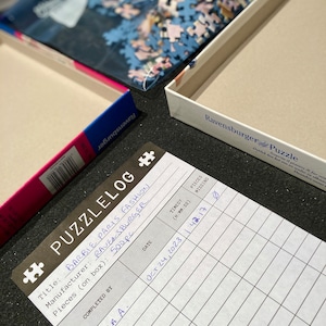 Registro de rompecabezas imprimible / Registro de rompecabezas individuales - Descarga digital en tamaño A4/carta - Registro simple de piezas faltantes y de velocidad